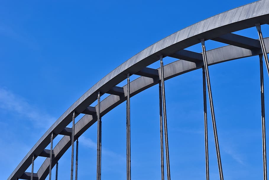 bridge, drawbridge, river, architecture, water, rhine, steel arch bridge HD wallpaper