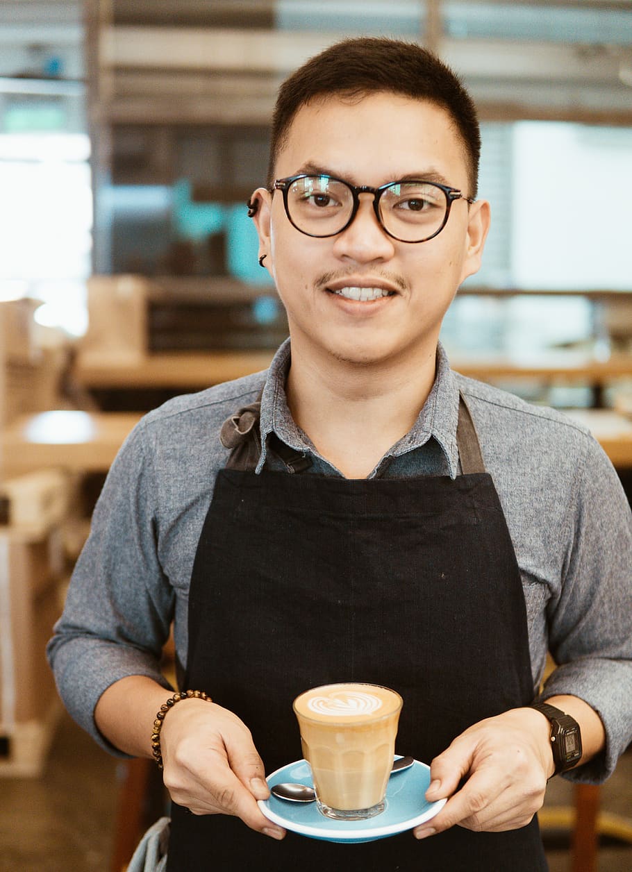Man Carrying Glass Of Coffee , beverage, cappuccino, cup, cup of coffee HD wallpaper