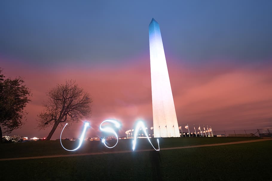 tower building at night time, monument, architecture, vehicle HD wallpaper