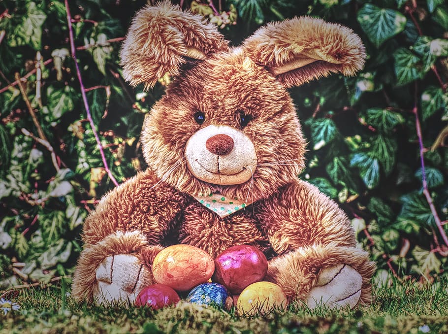 easter, easter bunny, colorful, hare, spring, easter decoration HD wallpaper