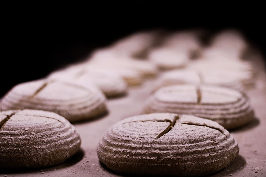 round white doug, bread, food, sweets, confectionery, biscuit HD wallpaper