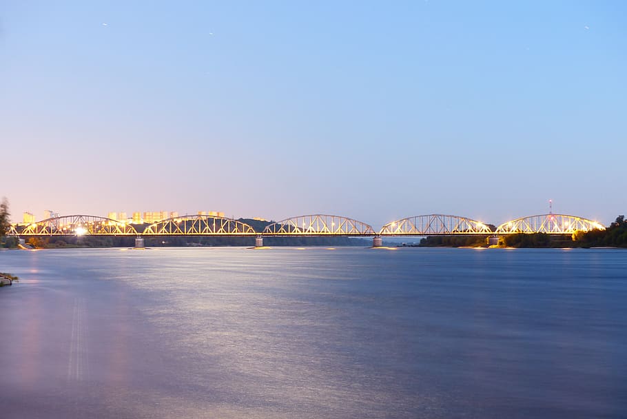 architecture, built structure, connection, bridge, water, sky HD wallpaper