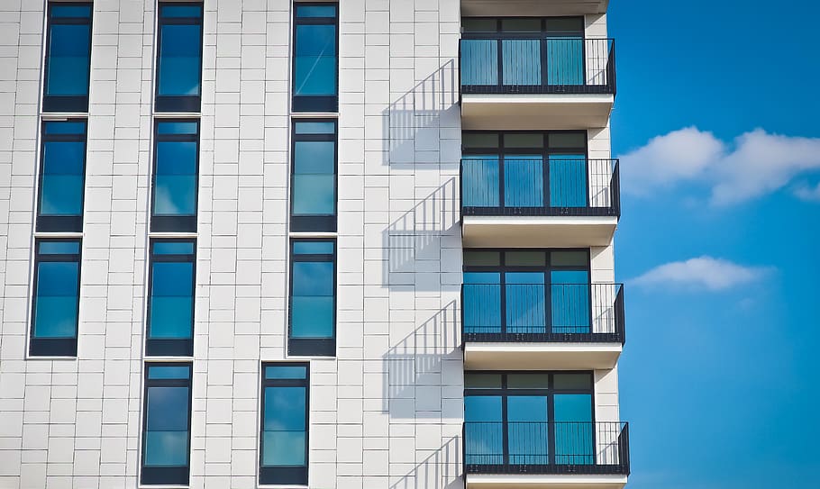 Low-angle Photography of Gray Concrete Building, apartment, architecture HD wallpaper