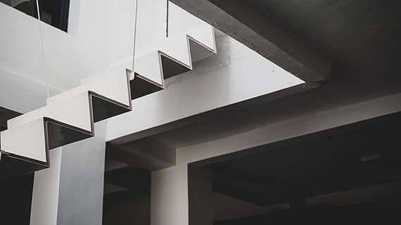 white painted wall, staircase, banister, handrail, architecture HD wallpaper