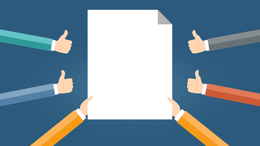 Blank Space - Blank Page Surrounded by Thumbs Up - Agreement Concept with Copyspace, HD wallpaper