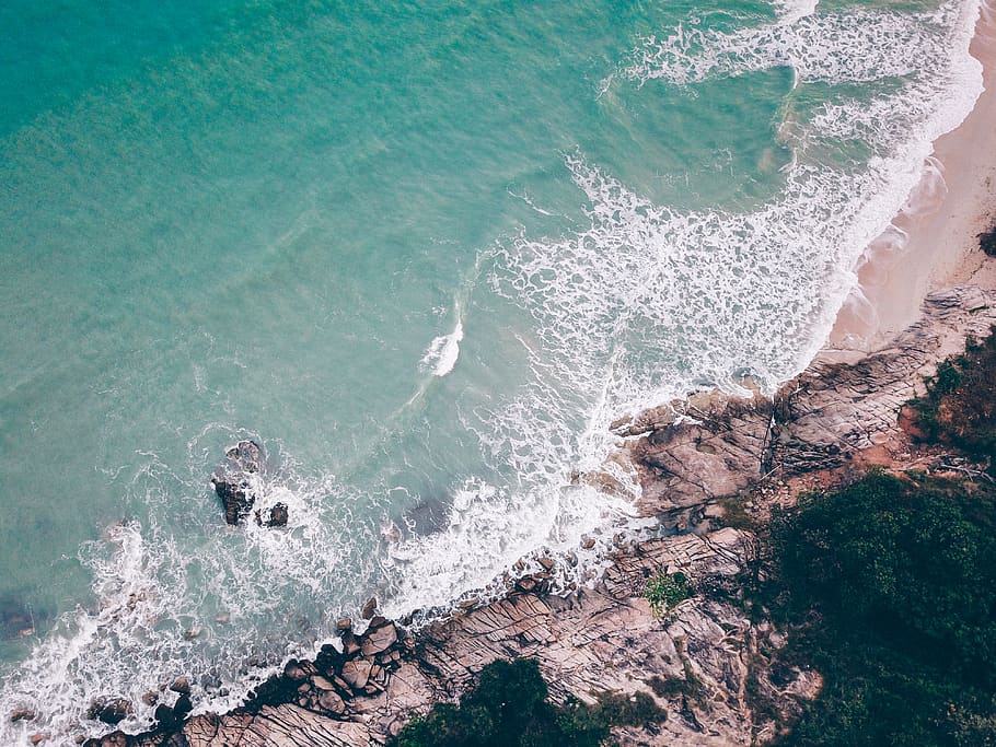 sea wave, ocean, water, coast, beach, ko samui, thailand, landscape HD wallpaper