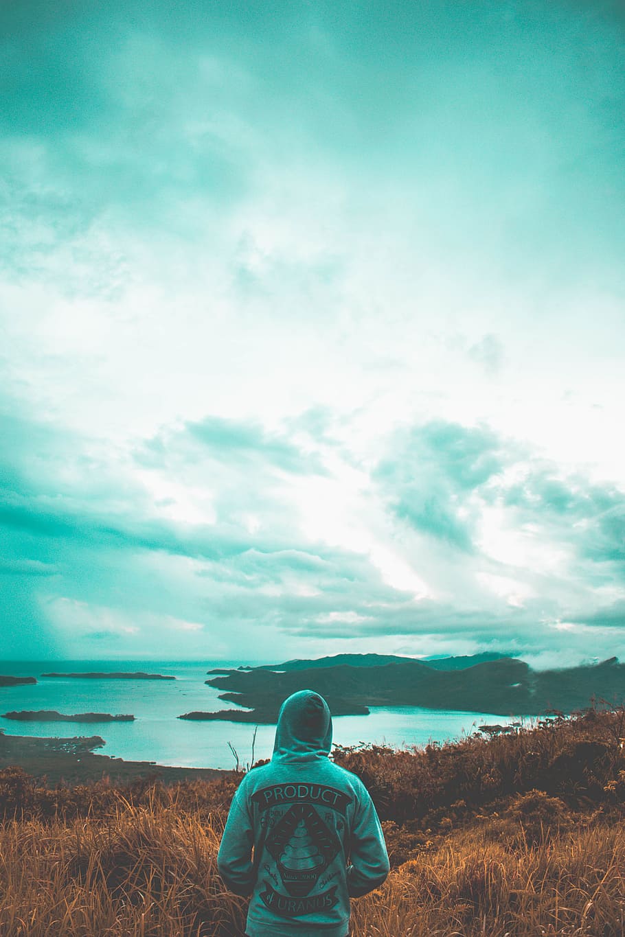 Person Standing on Field, adventure, back view, clouds, daylight HD wallpaper