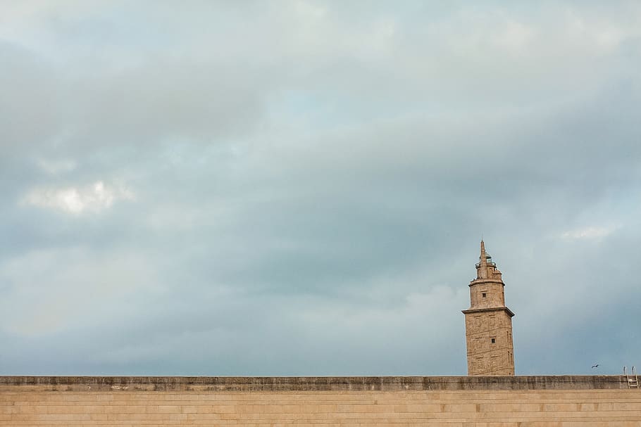 tower, lighthouse, architecture, historical, tower of hercules HD wallpaper
