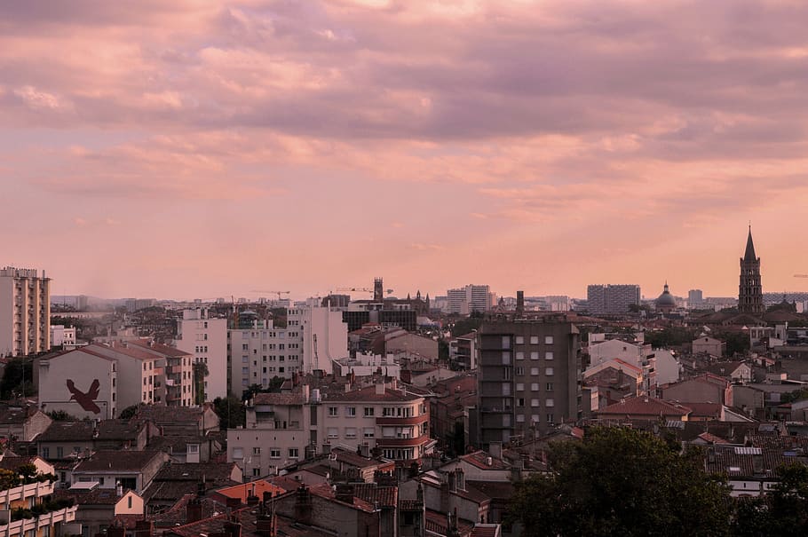 Hd Wallpaper Toulouse Pink City Sunset Romantic Rosa View France