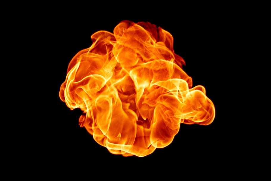 fire, flame, hell, cooking, black, burn, heat, detail, closeup HD wallpaper