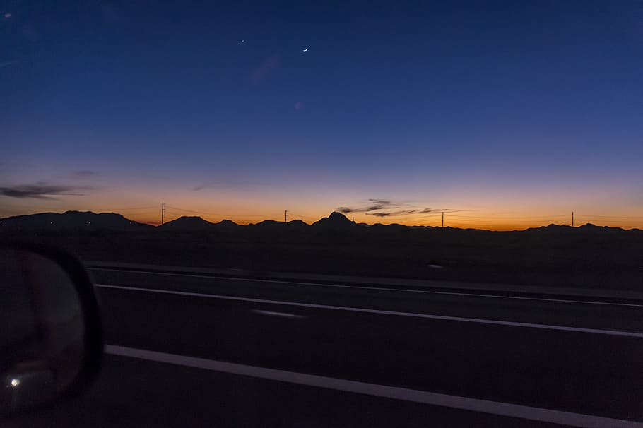 sunset, az, arizona, sky, travel, highway, transportation, road HD wallpaper