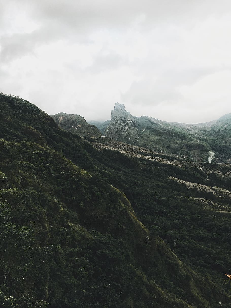 brown and green mountain range, nature, outdoors, crest, indonesia HD wallpaper