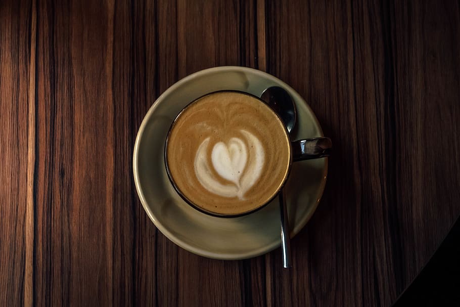 flower cappuccino artwork, coffee, coffee - drink, food and drink HD wallpaper
