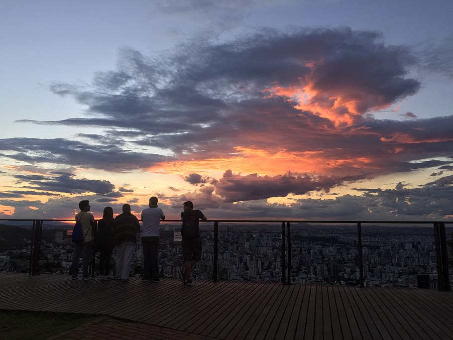 brazil, belo horizonte, mirante do mangabeiras, sunset, clouds, HD wallpaper