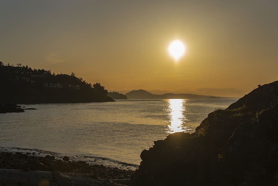 canada, nanaimo, water, sky, sea, sunset, beauty in nature HD wallpaper