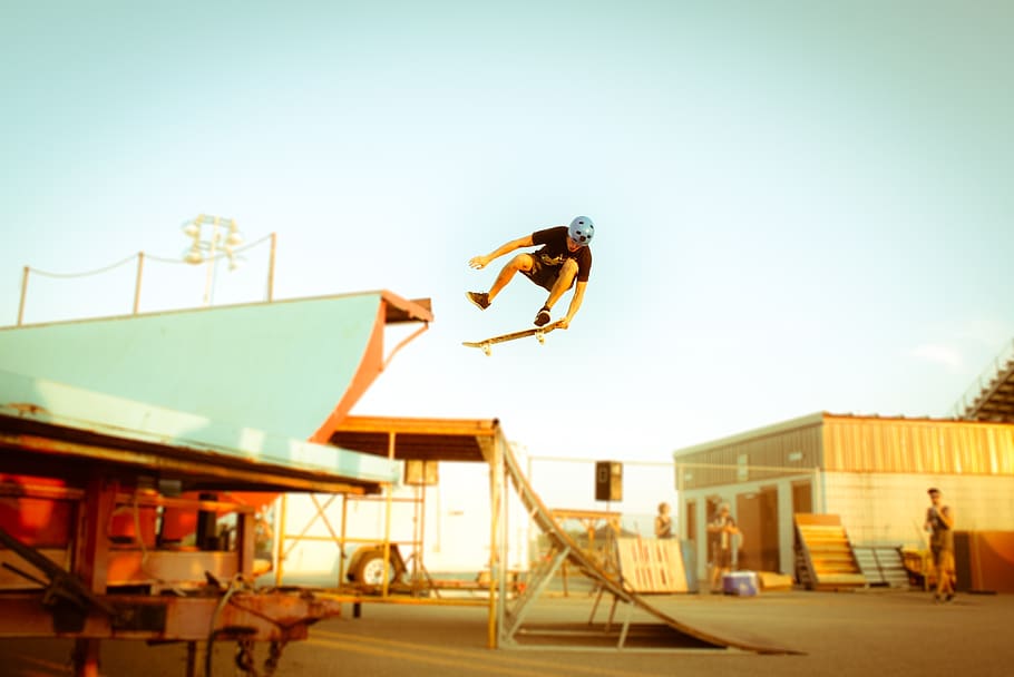 skateboard, stunt, jump, action, boy, halfpipe, skater, fun, HD wallpaper