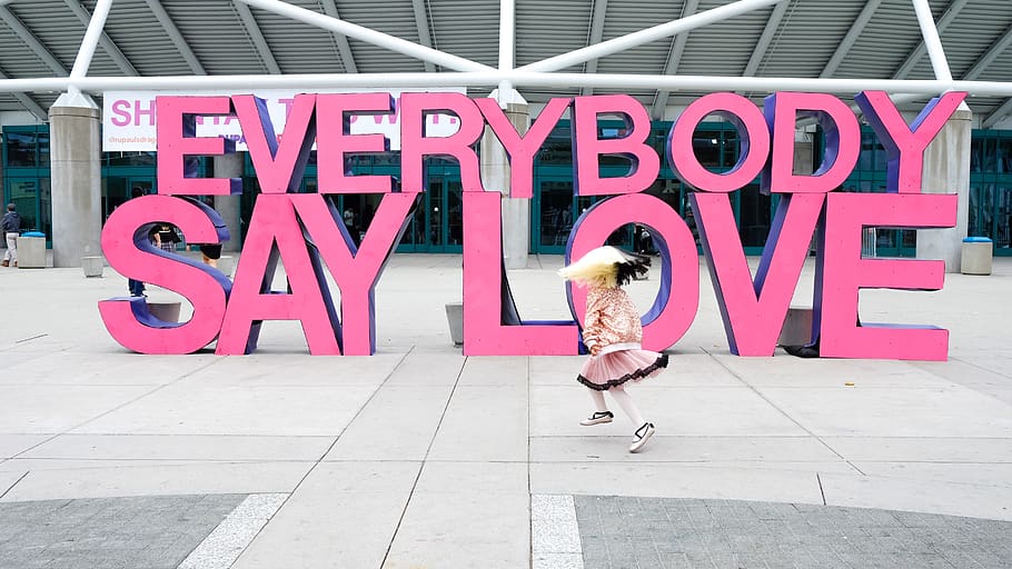 love, sign, daning, spin, little girl, word, intersectionality HD wallpaper