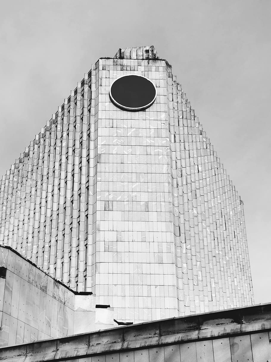 grey high ride building, office building, architecture, ljubljana, HD wallpaper