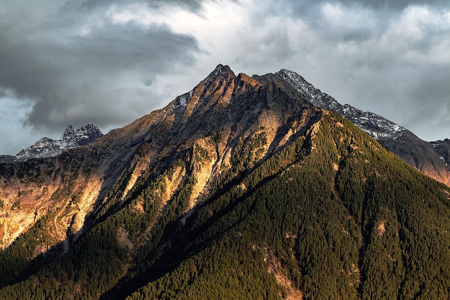 Green Mountain, adventure, climb, clouds, conifer, dawn, daylight HD wallpaper