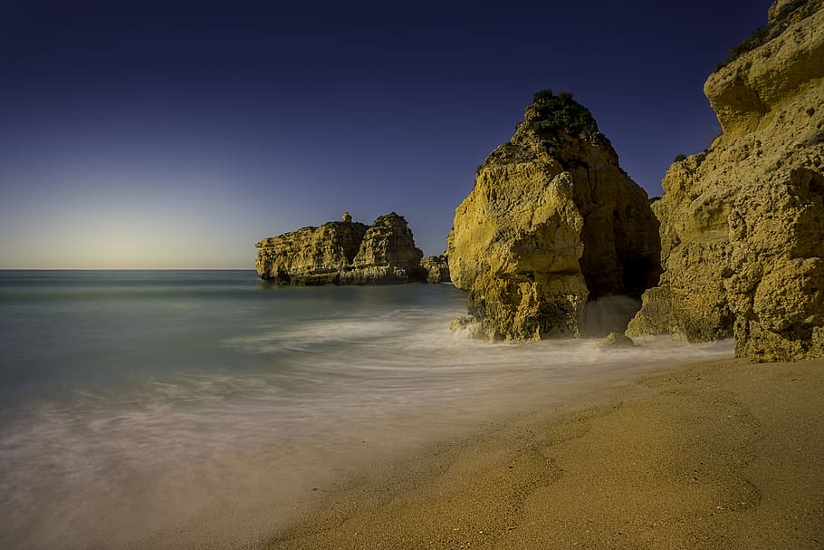 Photo of Seashore During Dusk, beach, clear sky, dawn, idyllic HD wallpaper