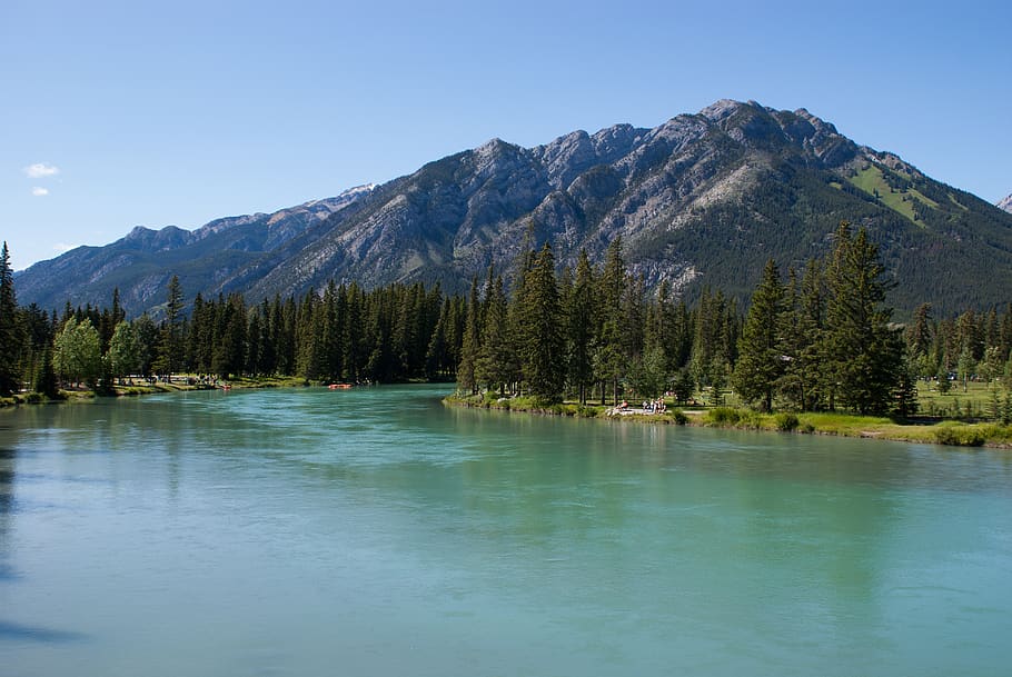 banff, alberta, canada, landscape, lake, water, park, travel HD wallpaper