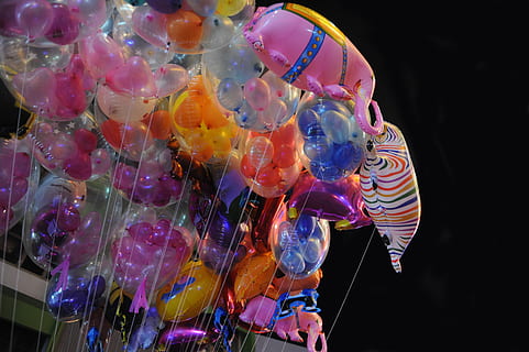 assorted-color balloons, thailand, bangkok, khao san road, sphere HD wallpaper