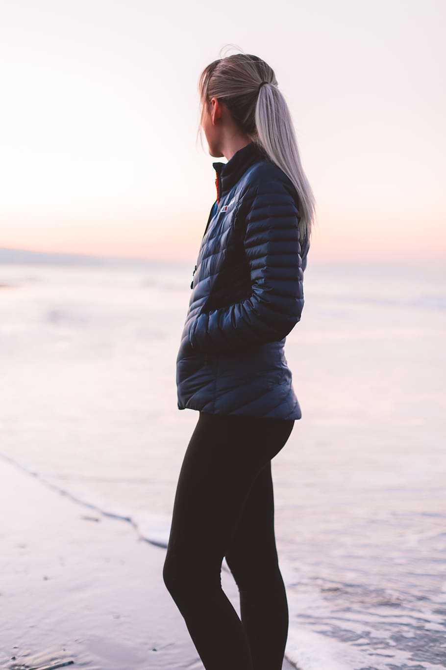 Woman Standing By The Seashore, beach, ocean, person, wear, one person HD wallpaper