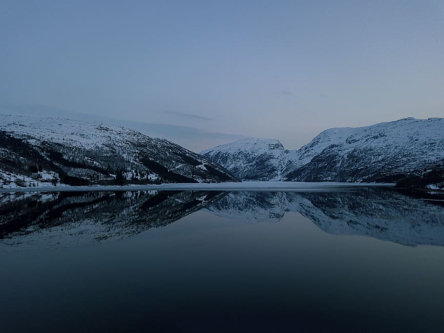 lake surrounded by mountains, water, beauty in nature, tranquility HD wallpaper