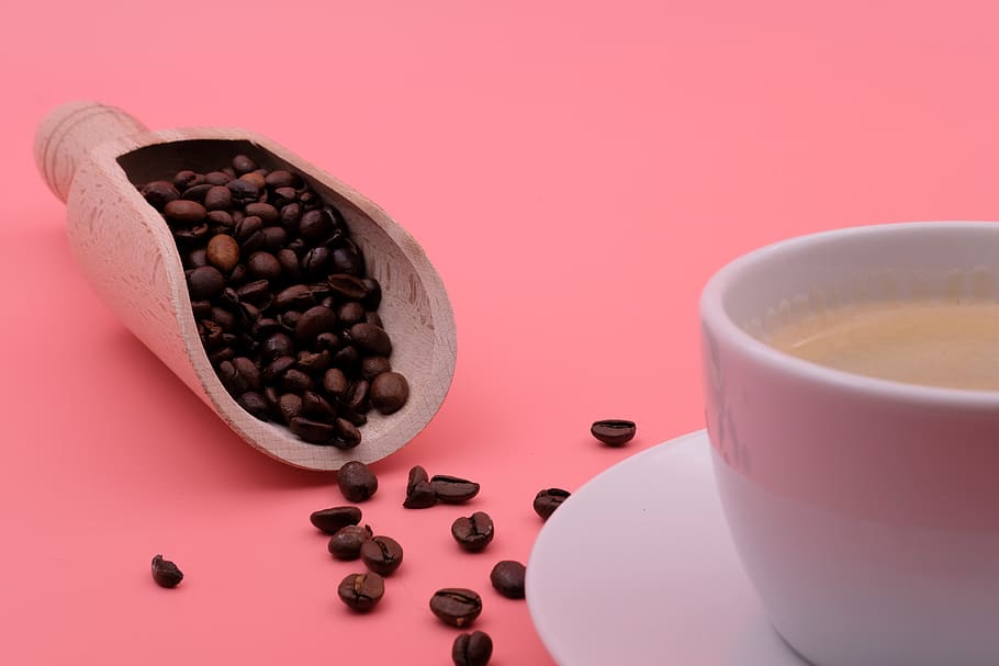 coffee, coffee beans, cup, coffee cup, drink, hot drink, food and drink HD wallpaper