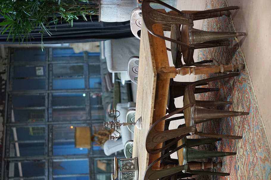rectangular brown wooden table and chairs dining set, wood - material HD wallpaper