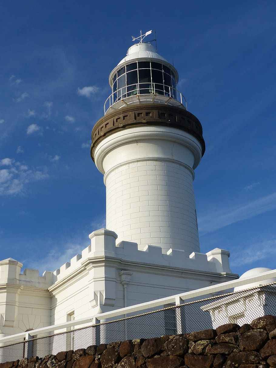 cape byron lighthouse, ocean, coast, warning, navigation, australia HD wallpaper