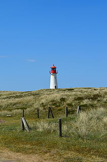 sylt, elbow, lighthouse, daymark, shipping, dune landscape HD wallpaper