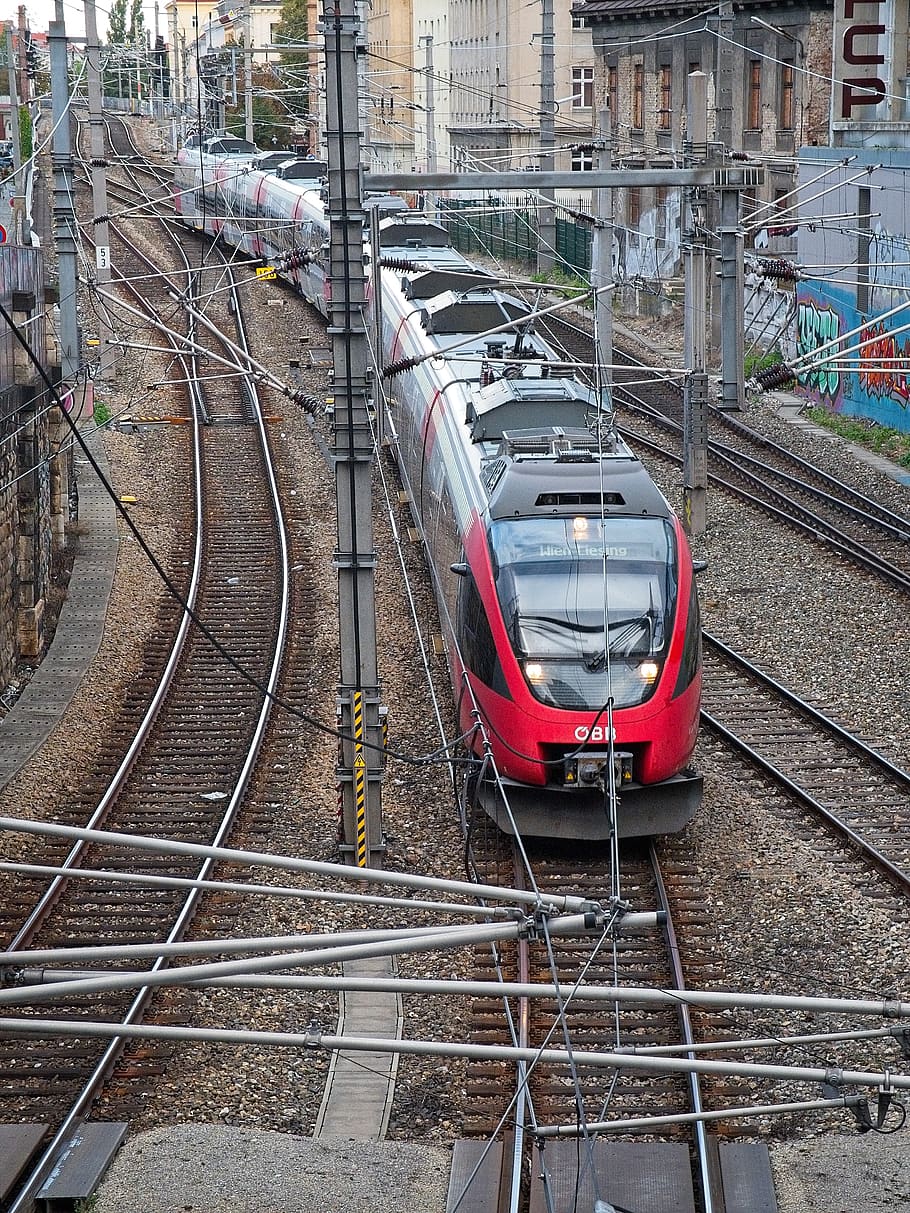 austria, vienna, mode of transportation, track, railroad track HD wallpaper
