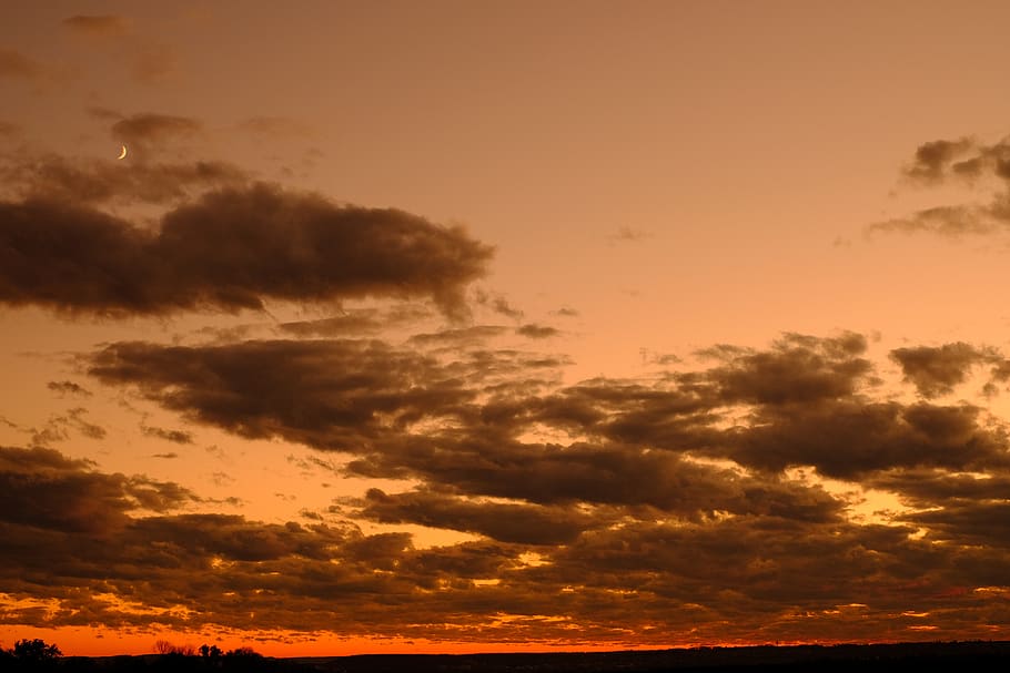 sunset, sky, clouds, afterglow, sunrise, morgenrot, cloud - sky HD wallpaper