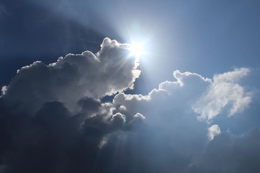 Low Angle Photography of Blue Sky, atmosphere, bright, clouds HD wallpaper