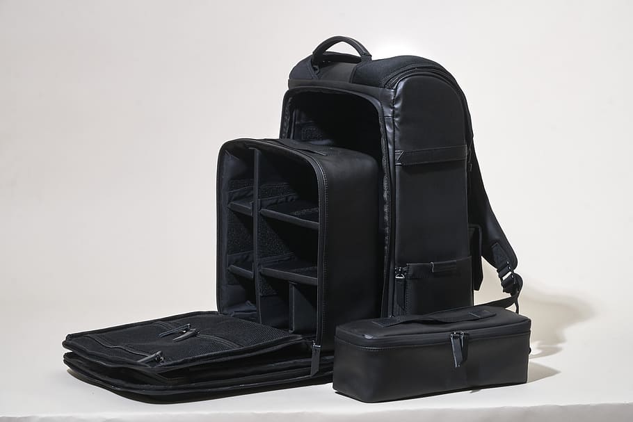 Black Organizer Bag Set, case, close -up, contemporary, elegant HD wallpaper