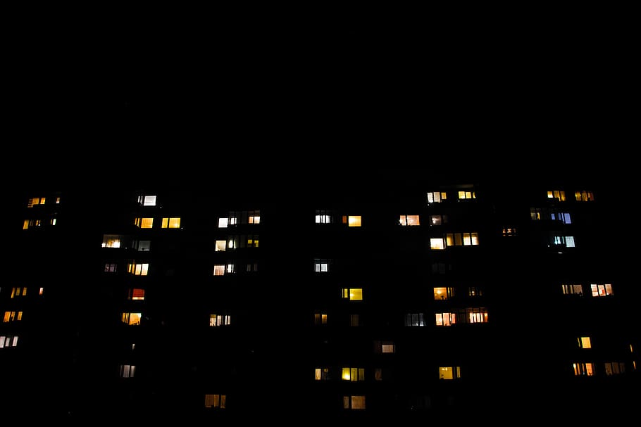 lithuania, klaipėda, windows, lights, apartment complex, post soviet