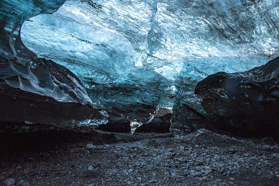 stone cave during dayime, nature, outdoors, mountain, ice, snow HD wallpaper