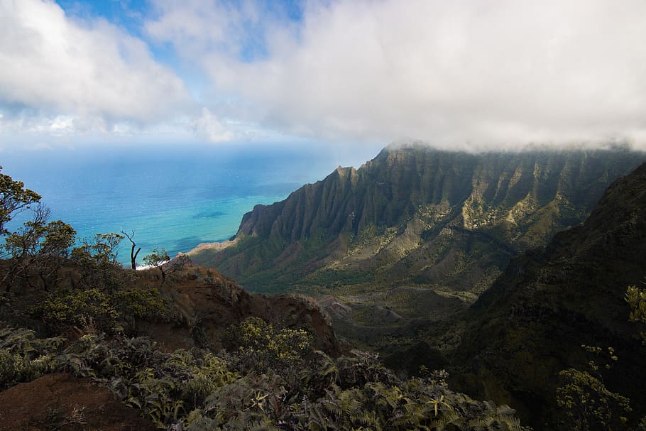 kauai, united states, na pali coast, napali, hawaii, green mountains