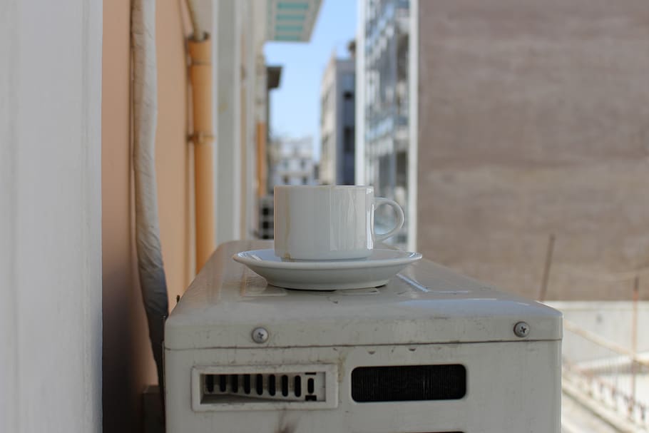 greece, athens, white, light, coffee, ac, morning, cup, focus on foreground HD wallpaper