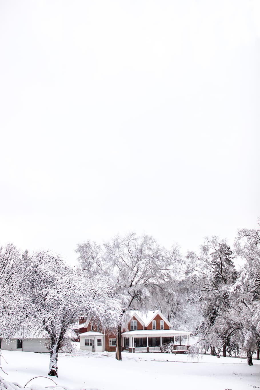 country, iowa, council bluffs, snow, winter, white, house, pristine, HD wallpaper
