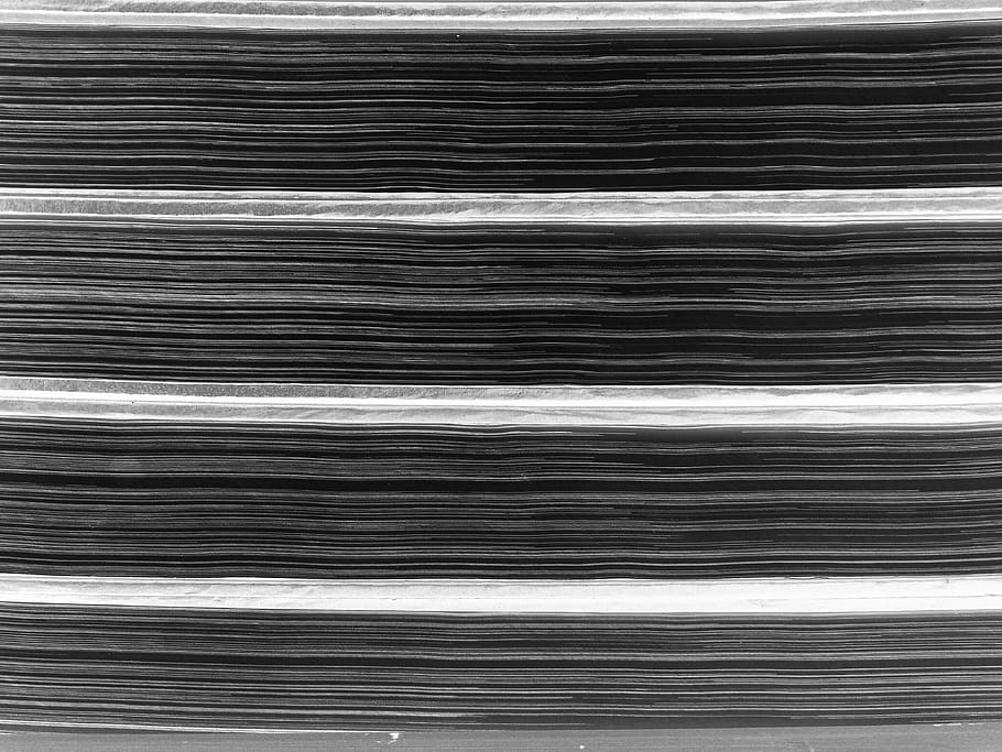lines, black and white, book, paper, stack, newspaper, backgrounds HD wallpaper