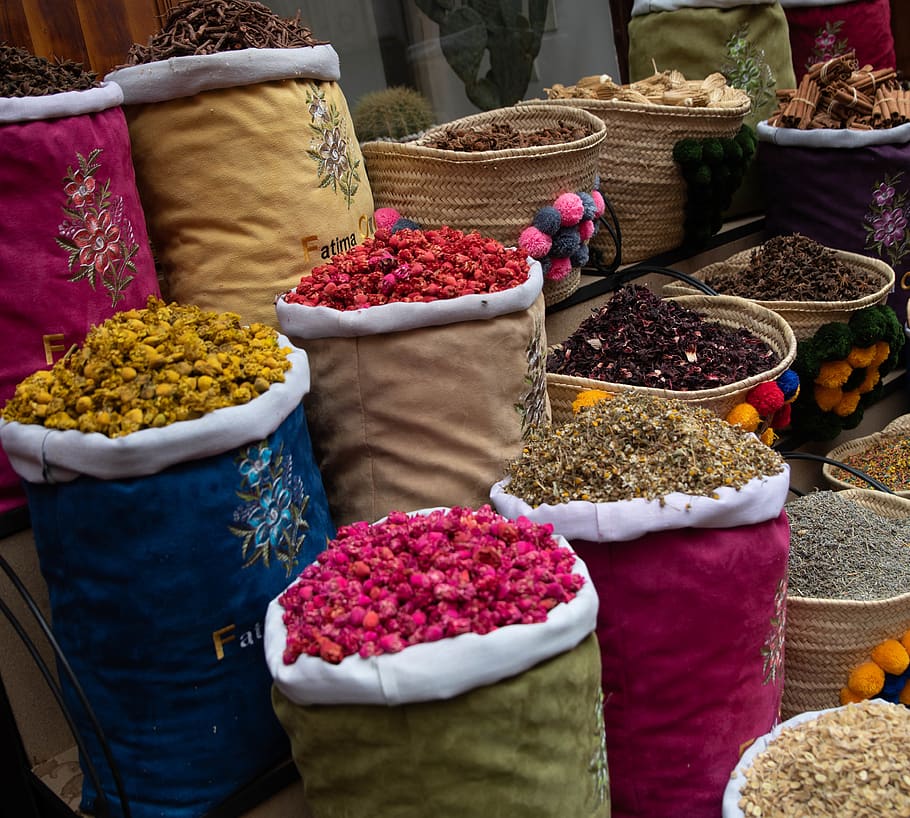 market, shop, bazaar, cushion, pillow, plant, spice, vase, pottery, HD wallpaper