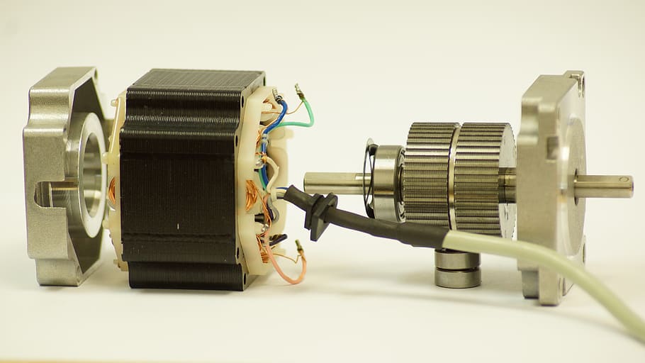 stepper motor, coil, the rotation of the, technology, electronics, HD wallpaper