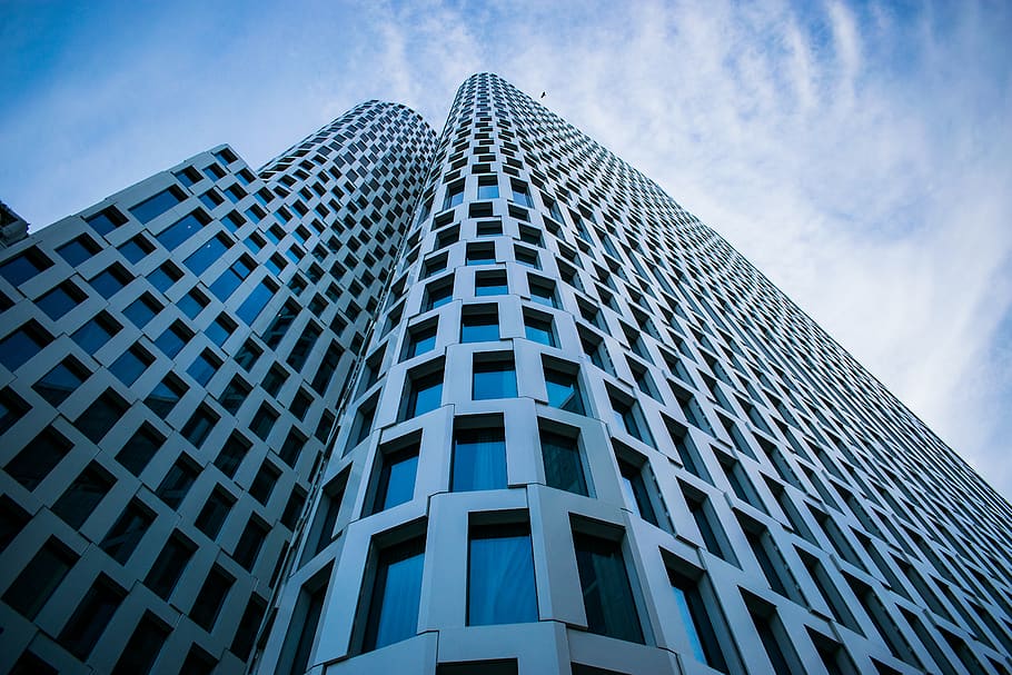 berlin, germany, kurfürstendamm, building, sky, pattern, blue HD wallpaper