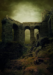 background, ruin, castle, middle ages, antique, burgruine, stone wall HD wallpaper
