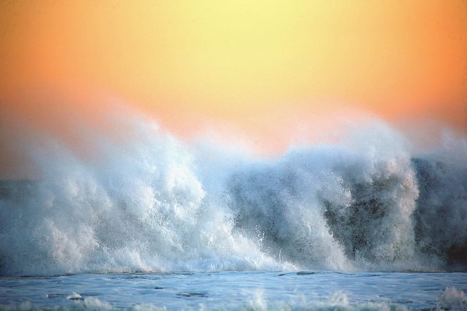 the pacific ocean, wave, surf, foam, sea, seascape, sand, beach HD wallpaper