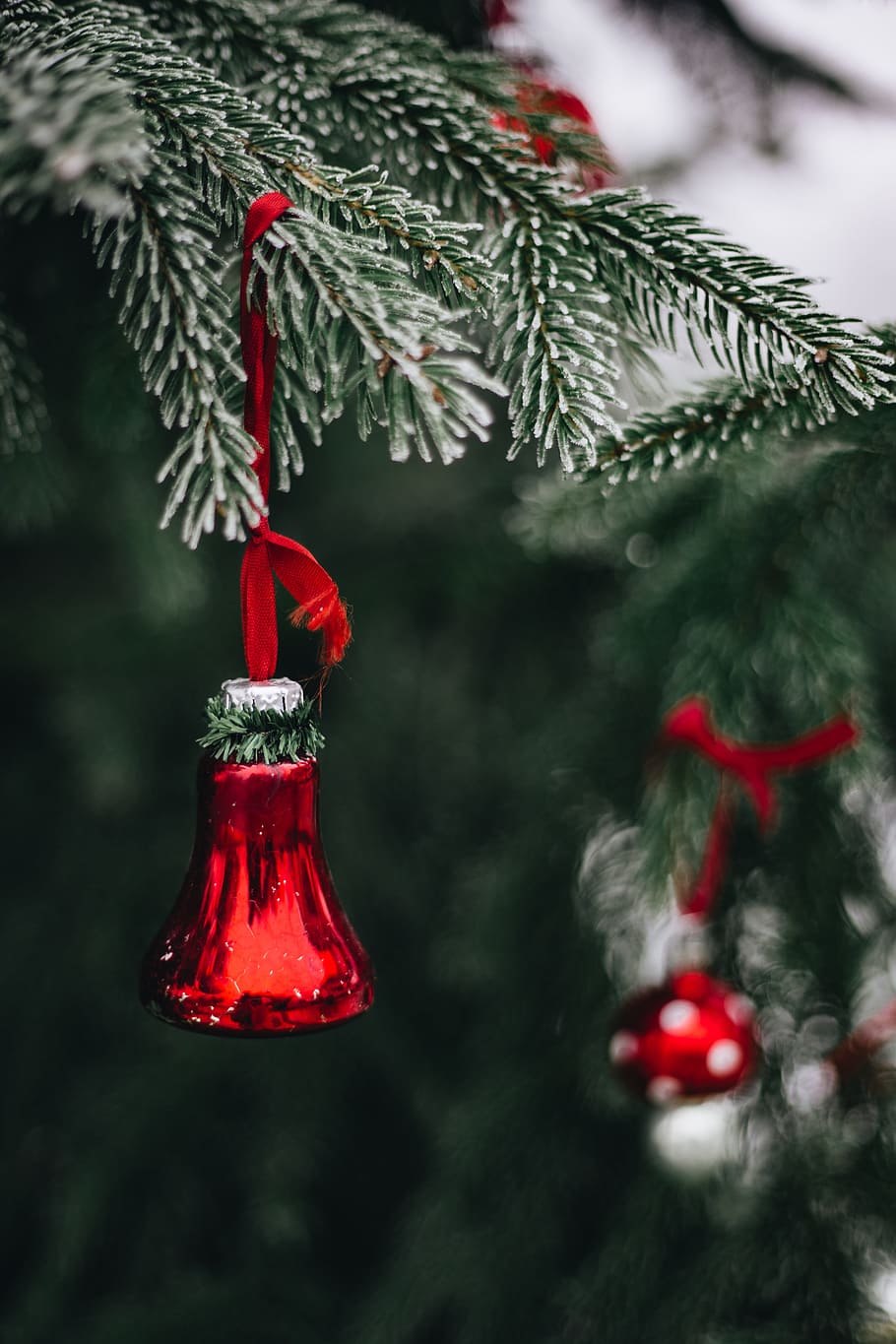 Old-fashioned Christmas tree ornaments, vintage, retro, winter