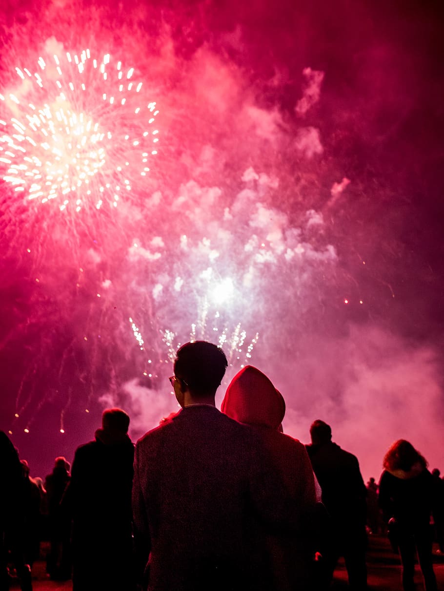 firework, love, relationship, person, romance, woman, couple HD wallpaper