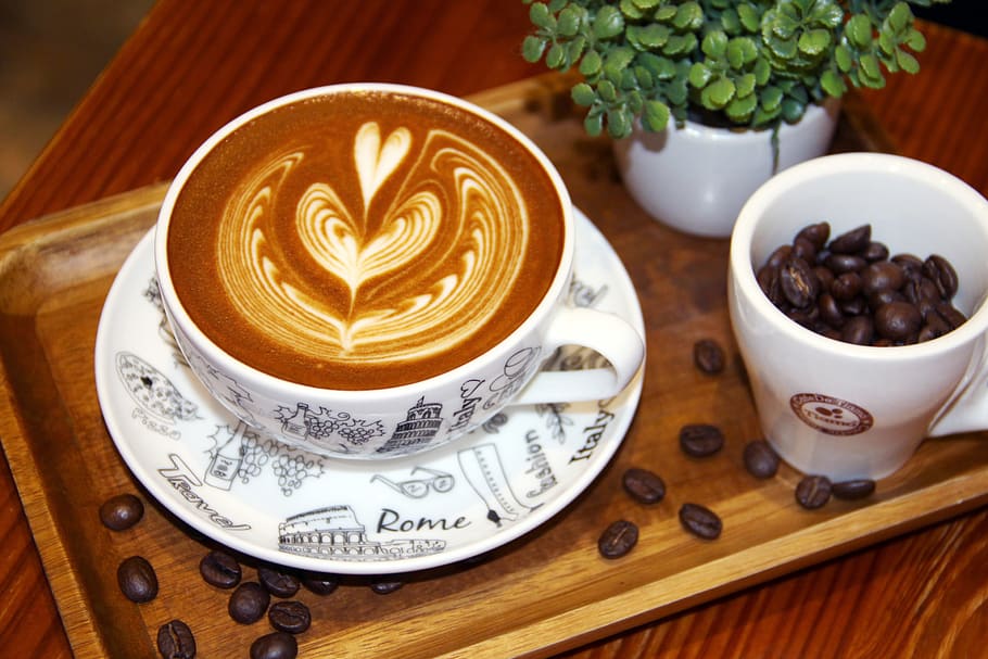 cappuccino, food and drink, refreshment, cup, mug, coffee, coffee - drink HD wallpaper